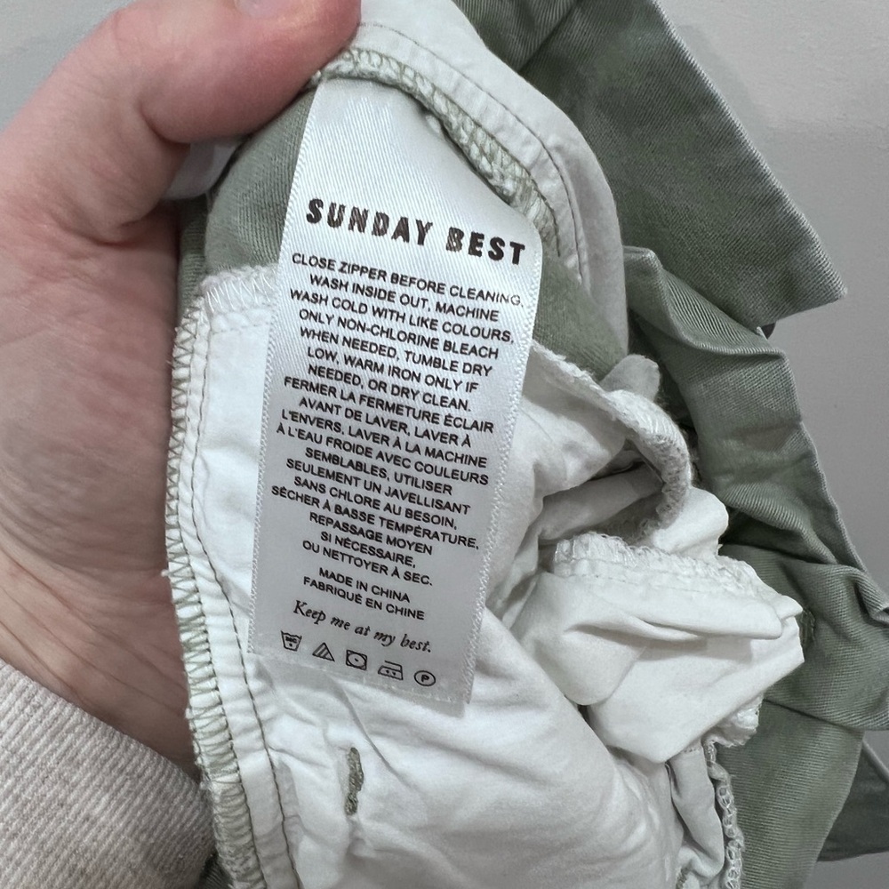 Aritzia Sunday Best Women's Gravity Belted Cargo Pants Sage Green Size 4 - Picture 6 of 10
